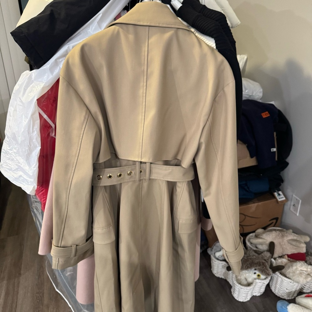 Balmain Gabardine Trench Coat in Sable - Picture 15 of 16